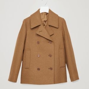 cos short wool pea coat brown